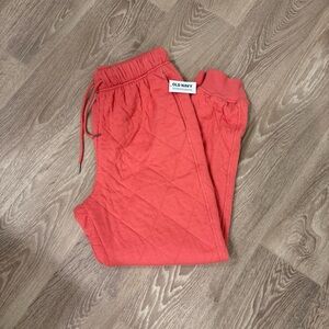Old Navy Corral High-Waisted Quilted Jogger Sweatpants Size M Fall Lounge Comfy